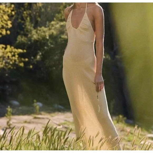 Free People BEACH Honey Halter Knit Maxi Dress Size L - Picture 12 of 12